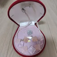 ローズクォーツ　水晶　ネックレス　イヤリング