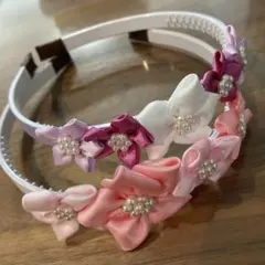 カチューシャ　キッズ　フォーマル　お花　パール