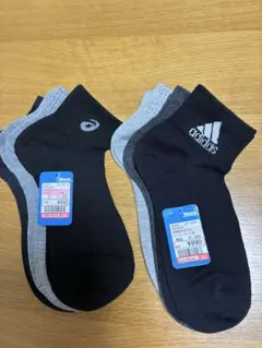 adidas & asics ソックス 6足セット　24-26㎝　新品未使用
