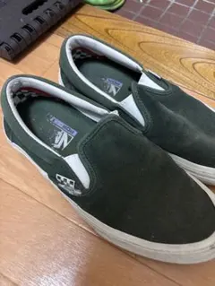 Vans ダークグリーン スリッポン