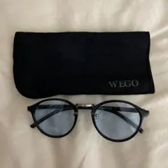 WEGO ブラック ラウンドサングラス ケース付き