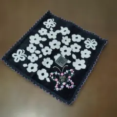 ANNA SUI 花柄刺繍タオルハンカチ