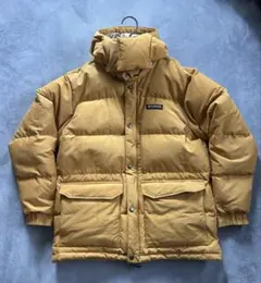Columbia フード付きダウンジャケット ブラウン　イエロー