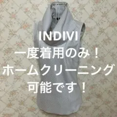 ★INDIVI/インディヴィ★ノースリーブカットソー38(M.9号)グレー.白