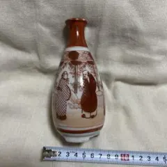 【古道具】人物図 徳利 陶器 花瓶　九谷焼