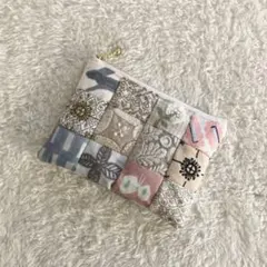 ミナペルホネン パッチワーク × ランランラン ハンドメイドポーチ