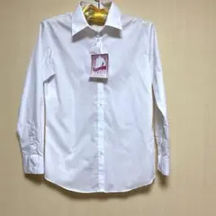 未使用しまむら 形態安定ノンアイロン ブラウス 白ストライプ柄11号Lサイズ就活