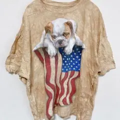【激レア】ブルドッグ×星条旗 タイダイ柄 オーバーサイズTシャツ！