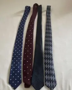 ネクタイ 4本セット ネイビー ボルドー グレー