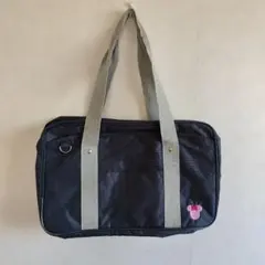 ミニーマウス　スクールバッグ　ナイロン　グレー　スクバ