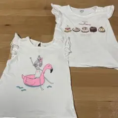 GAP ユニクロ　110㎝　フリルTシャツ　2枚まとめ売り 5歳用 ホワイト