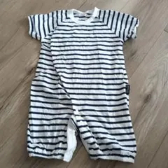 ストライプロンパース 半袖 50〜60cm