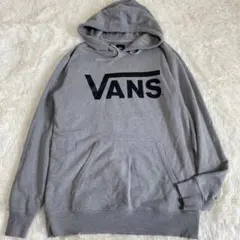 週末セール✨VANS バンズ (M) プルオーバー パーカー ビックロゴ グレー