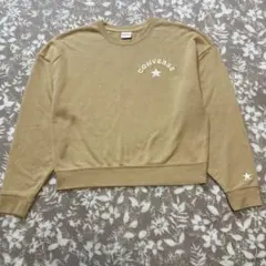 CONVERSE ベージュ トレーナー 星型ロゴ付き