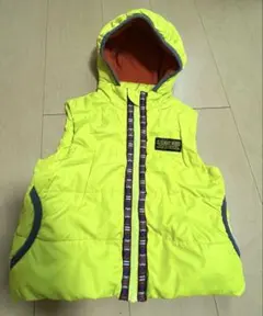 【サイズ110】中綿パーカーベスト　イエロー