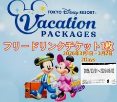 フリードリンクチケット ディズニー　リゾート　バケパ　バケーションパッケージ
