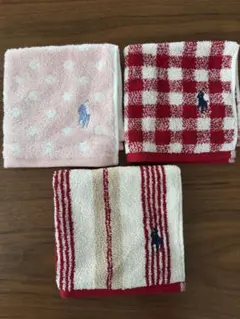 ラルフローレン ロゴ刺繍 タオルハンカチ3枚セット