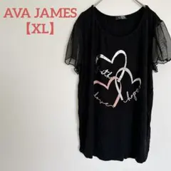 AVA JAMES【XL】ブラック Tシャツ 半袖　ハート　おしゃれ　トップス