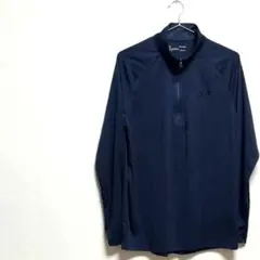 M 新品　アンダーアーマー　メンズゴルフウェア　長袖シャツ　モックネック　紺