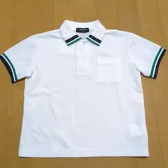 新品☆コムサイズム　白ライン鹿の子　半袖ポロシャツ110㎝
