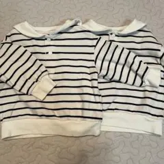 ジーユー　ベビー　セーラーカラープルオーバー　スウェット　ボーダー　80