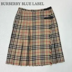 バーバリーブルーレーベル　ラップスカート　ノバチェック　ベージュ　膝丈　36 S