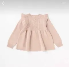 プティマイン　フリル　ニット　ペプラム　チュニック　セーター　100