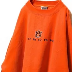レッドオークオーバーン大学刺繍スウェットトレーナーオレンジだいだい色XL古着
