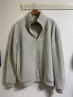 ZARA アイボリーフリースジャケット ハーフジップ