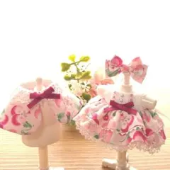 女の子サイズ♡パンジービオラ柄♪ケープ＆ワンピース♡メルカリ便♪