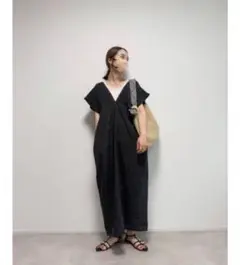 add COLOR デニムシャーリングワンピース