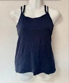 earth music&ecology ネイビー キャミソール 無地 Sシンプル