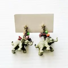 クリップ式 イヤリング　エレファント　1ペア
