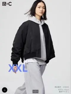 ユニクロc ボマージャケット ブラック WOMEN XXL