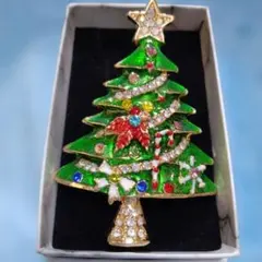 【新入荷】No.85　クリスマスツリーモチーフ ブローチ