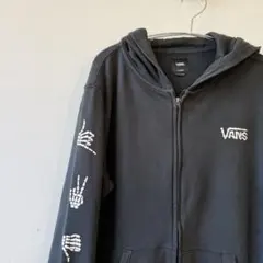 VANS バンズ スカル ハンド ジップパーカー ブラック XL スケーターのサムネイル