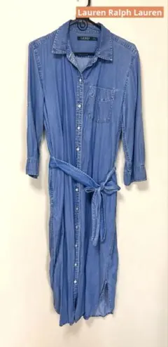 three様専用Ralph Laurenデニムブルー シャツワンピース 七分袖