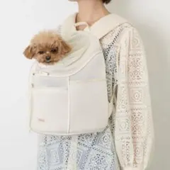 モンシェリ 軽量メッシュ巾着リュックMサイズ ベージュのサムネイル