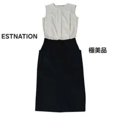 ESTNATION ノースリーブ　ロングワンピース　ブラウスドッキングワンピ
