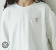 【新品未使用】 ペアマノン 110 長袖 Tシャツ 刺繍 花 ホワイトのサムネイル