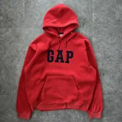 00s OLD GAP 刺繍ロゴ　ボアフリースパーカー　レッド