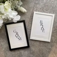 結婚式　ウェルカムスペース　受付サイン　ブラック&ホワイト
