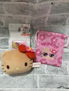 日焼けキティ　ハローキティ フェイスチャーム　プチ巾着のサムネイル