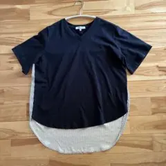 GLOBAL WORK ネイビー Vネック Tシャツ M