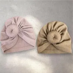 赤ちゃん ターバン まとめ売り セット ピンク ブラウン ニット 帽子