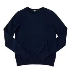 ユニクロ　カシミヤクルーネックセーター　ネイビー　紺　M