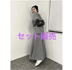 スローブイエナ　コットンダブルフェイスニット、ミラノリブニットフレアスカート