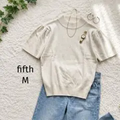 fifth フィフス パフスリーブ半袖ニット ベージュ M 新品タグ付きのサムネイル