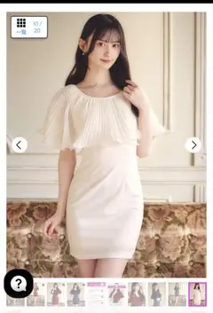 上品透けシフォンで二の腕カバーOKミニドレス[プチプラキャバドレス