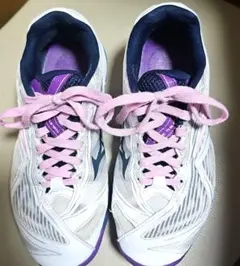 Mizuno 卓球シューズ 女性用 ホワイト/パープル/ピンク